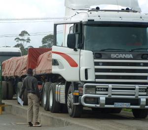 Bagged Fertiliser on road